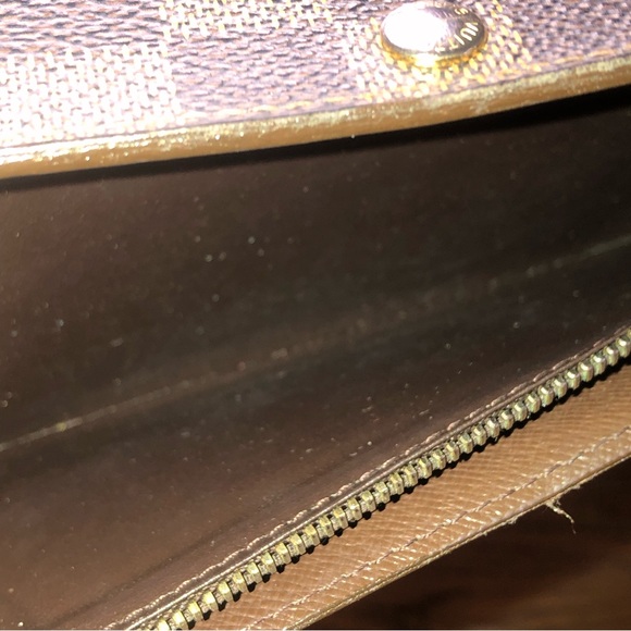 LOUIS VUITTON Damier Ebene Long Snap Coated Canvas Wallet Authentic CA4088 - Picture 6 of 17